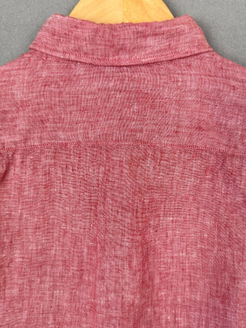 J.Crew Shirt Mens Large Red Slim Fit Baird McNutt Irish Linen Long Sleeve - Picture 9 of 13